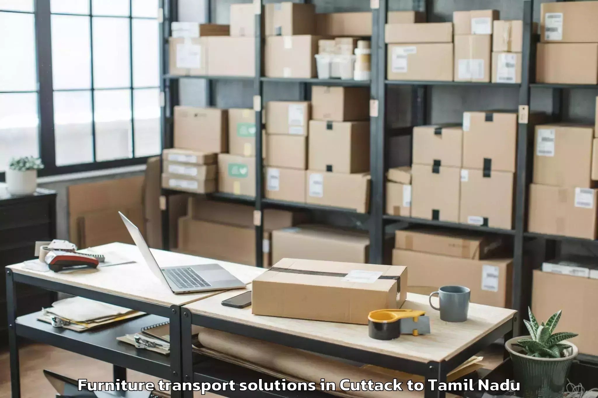 Top Cuttack to Ennore Port Chennai Furniture Transport Solutions Available